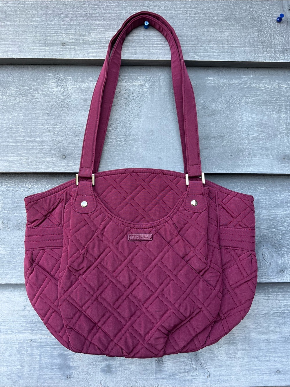 Vera Bradley Glenna Shoulder Bag Wine Burgundy Quilted Microfiber Tote